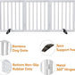 White 18-55" Wide Pet Gate, Bamboo Dog Gate for Stair, Foldable Dog Gates for Doorways House, Freestanding Pet Gates 24inches Tall, Doogie Puppy Gate Fences Indoor
