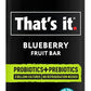 That's it. Probiotic Fruit Bar Variety Pack, Mango & Blueberry Flavors, Just Real Fruit + Probiotics, 100 Calories Per Bar, All Natural, 2-3 Ingredients, Shelf Stable, Allergy-Friendly (12 Count)