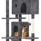 70 inches Cat Tower for Indoor Cats Multi-Level Cat Condos for XL Cat Tree Cat Climbing Tower with Scratching Posts, Hanging Toys,Light Gray