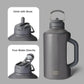 BOTTLE BOTTLE Insulated Water Bottle 64 oz with Straw and Dual-use Lid Stainless Steel Water Bottle for Men with Handle Vacuum Insulated Beer Growler for Workout Sports Soccer gray