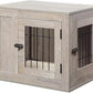 unipaws 25.5 Inch Furniture Style Dog Crate for Small Dogs, Cats, Min Pigs, Rabbit, Indoor Aesthetic Puppy Kennel, Modern Decorative Wood Wire Pet House Cage, Pretty Cute End Side Table, Grey