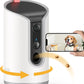 2K Pet Camera Treat Dispenser, 360°View Dog Camera with Phone App, 5G&2.4G WiFi 2-Way Talk Pet Cam Indoor for Cats Remote Treat Tossing, Motion Alerts, Auto Tracking