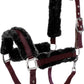 Equinavia Valkyrie Soft Ultra Fleece Padded Adjustable Breakaway Horse Halter - Wine Red/Black - Warmblood