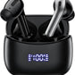 Wireless Earbuds, Bluetooth Ear Buds Headphones, 60H Long Playtime, Stereo Deep Bass, LED Power Display, IPX7 Sport Waterproof, Lightweight in-Ear Earphones with Mic for iPhone Android PC TV Computer