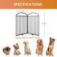 2 Panles Full Matel Freestanding Dog Gates with Door, 48"Extra Wide 36"Tall Free Standing Dog Pet Gate for Indoor & Outdoor. Foldable Pet Fences for Doorways, House, Stairs, Porch, Deck, Yard