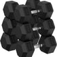 Hex Dumbbell Set, 30-480 lb Set Rubber Encased Exercise & Fitness Dumbbells, Weights Dumbbells Set, Hand Weight for Strength Training