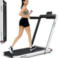 GYMAX Walking Pad, Dual LED Display 2 in 1 Under Desk Treadmill for Home with Remote & Smart App Control, 2.25HP Foldable Portable Treadmill Running Machine for Office Small Space