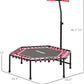 Soozier 45" Rebounder Trampoline for Adults, Mini Trampoline Indoor with Colorful LED Lights and Adjustable Handle, Quiet and Safe Bungee Rebounder