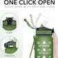 Hyeta 32 oz Water Bottles with Times to Drink and Straw, Motivational Water Bottle with Time Marker, Leakproof, Drinking Sports Water Bottle for Fitness, Gym and Outdoor