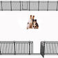Dog Fence Outdoor Indoor, 32" Inch Height 32 Panels Dog Playpen for Large/Medium/Small Dogs Metal Dog Pen for Yard Camping and RV | Black-Silver