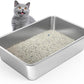 Stainless Steel Cat Litter Box, 6in Cat Litter Pan for Large Cats and Rabbits, Extra Large Metal Litter Box High Sides Odor Control Anti-Corrosion Nonstick