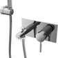 Laurel Mountain Odie 36" x 27" x 36" AcrylX Alcove Center Drain One-Piece Pet Shower in White with Hand-Held Sprayer in Chrome
