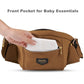 SUNVENO Baby Hip Carrier with Hip Seat, CPC-Certified, Ergonomic Infant Carrier for Newborns & Toddlers up to 45 lbs, Adjustable Waistband, Multiple Pockets, All-Season, Brown