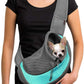 YUDODO Pet Sling Carrier for Small Dogs & Cats – Hands-Free Puppy Carrier with Safety Hook, Large Zipper Pocket, Soft Breathable Mesh, Adjustable Strap & Reflective Strip (Cyan 1.0 S)