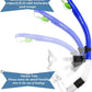 WACOOL Training Headstrap Support Dry Top Snorkel Tube Comfortable Mouthpiece One-Way Purge Valve for Pool Open Water Scuba Lap Swimming Swimmer Diving Snorkeling