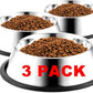 Stainless Steel Dog Bowls, 2.2 Cup/18oz Cat Bowl Water and Food with Rubber Base, Pet Bowls for Medium Dogs, Cats and Rabbit, 3Pack