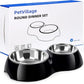 Double Dog Bowls Set – Non-Slip Pet Food & Water Dishes with Resin Stand, Includes Small (1 Cup) & Medium (2 Cups) Bowls – Ideal for Puppies, Cats, and Medium Dogs –Black