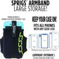 Sprigs Phone Armband Sleeve for iPhone 14, 13, 12, 11, X Galaxy Z, S22, S21, S20 Google Pixel 7, 6, 5. The Lightest & Most Comfortable Running Armband, Stretches to Fit All Phones with Case for Women & Men