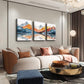 TTHYUEWS Abstract Art for Bedroom & Living Room - Modern Ink Mountain Landscapes - 3 Piece Ready To Hang Wall Decor