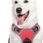 Eagloo Dog Harness Large Breed, No Pull Service Vest with Reflective Strips and Control Handle, Adjustable and Comfortable for Walking, No Choke Pet Harness with 2 Metal Rings, Red, XL