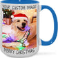 Ship Next Day Custom Mug Design Your Own Photo Text Personalized Picture Gifts for Women Men Customized Gifts Idea Personalized Coffee Mugs 15oz Blue Handle