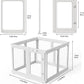 Clear Acrylic Dog Playpen with Door, for Puppy Cat Rabbit Transparent Pet Pen, Dog Playpen Indoor, Dog Fence, Easy Assemble & Cleaning Dog Pen for Small & Medium Dogs (23.6“ Height, 8PCS)