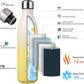 Insulated Water Bottles,25 oz Double Wall Stainless Steel Vacumm Metal Flask for Sports Travel,Lemon