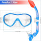 GoseWave Snorkeling Gear for Kids, Kids Snorkel Set for Ages 5-15, Anti-Fog Diving Mask and Dry Top Snorkel Set, Unisex Swimming Goggles with Nose Cover
