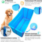 Portable Dog Bathtub for Large Dogs - 48.4Gal Foldable Pet Wash Station with Drain Plug, Insulated & Non-Slip Design for Indoor/Outdoor Bathing, Grooming, Camping（Blue）
