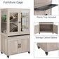 unipaws Ferret Cage with Storage, Large Vertical Hamster Cage, Iguana, Rabbits, Chinchillas, Pet Rats, Guinea Pigs - Multi-Level Small Animal Cage with Ramps, Platforms, and Wheels