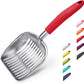 WePet Cat Litter Scoop, Aluminum Alloy Sifter, Kitty Metal Scooper, Deep Shovel, Long Handle, Poop Sifting, Kitten Pooper Lifter, Durable, Heavy Duty, for Litter Box