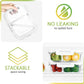 [5-Pack,36 Oz]Glass Meal Prep Containers 2 Compartments Portion Control with Upgraded Snap Locking Lids Glass Food Storage Containers, Microwave, Oven, Freezer and Dishwasher (4.5 Cups, White)