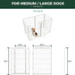 FXW Homeplus Unleashed Indoor Dog Playpen - Stress-Free and Safe Play, Heavy Duty 40 Inch 6 Wire Panels Dog Pen for Medium and Large Dogs, White│Patented