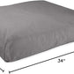 K9 Ballistics Tough Rectangle Pillow Dog Bed - Removable Cover, Washable, Durable & Water Resistant Bed for Big Dogs, Size: Large (40"x34"), Light Gray Velvet