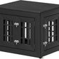26" Heavy Duty Dog Crate Furniture for Small,Medium and Large Dogs,Rustic Wooden Dog Cage Kennel Indoor Furniture with Waterproof Top,Decorative Pet House Side End Table (Black)