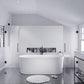 ANZZI 67" Freestanding Air Jetted Whirlpool Bathtub - White Acrylic Soaking Tub with LED Lights & Touch Controls | FT-AZ067