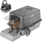 Stainless Steel Cat Litter Box with Lid, XX-Large Extra Large Litter Box for Big Cats, Enclosed Removable Metal Cat Box with High Sided Enclosure,Magnetic Door,40L Box, Litter Trap Step/Mat