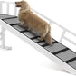Dog Ramp for Bed or Couch, Wooden Pet Ramp with 20° Gentle Slope, Removable Side Rails, Non-Slip Surface, Top Platform & Wheels, Safe Bed Ramp for Small, Medium & Senior Dogs, 60" Long, White