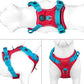 PHOEPET No Pull Dog Harness, Unique Colors Reflective Adjustable Dog Vest, with Soft Training Handle Metal Clips for Small Medium Large Dogs (Red Base & Teal Straps,M)