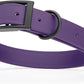 Dogline Biothane Waterproof Dog Collar Strong Coated Nylon Webbing with Black Hardware Odor- Proof for Easy Care Easy to Clean High Performance Fits Small Medium or Large Dogs, Violet Purple