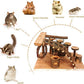 Tfwadmx Wooden Hamster Playground Platform, Small Animals Activity Set Climbing Bridge Ladder Ramps Toys for Mouse Dwarf Hamster Gerbil Chinchilla Guinea Pig Sugar Glider Syrian Hamster
