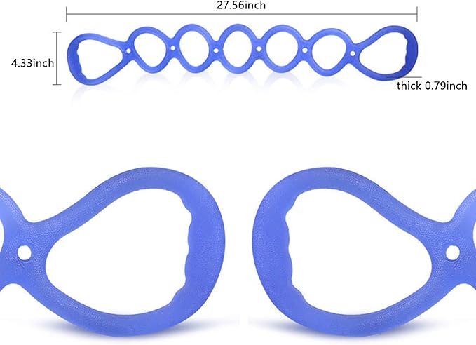 7 Ring Stretch Resistance Exercise Band, BetterJonny Workout Bands Yoga Stretching，Foot, Leg and Arm Exerciser for Home or Fitness Center Workout Walking Exercise