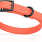Dogline Biothane Waterproof Dog Collar Strong Coated Nylon Webbing with Black Hardware Odor- Proof for Easy Care Easy to Clean High Performance Fits Small Medium or Large Dogs, Coral