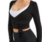 Women Tie Front Shrug Long Sleeve Bolero Cardigan Lightweight Casual Tops