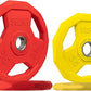 SPART Color Coded Weight Plate 2-Inch Rubber Coated Olympic Grip Plate for Barbell, Solid Cast Iron Weight Plates for Strength Training, Weightlifting, Crossfit, Home Gym, 2.5LB/5LB/10LB/25LB/35LB/45LB, Pair