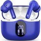 Wireless Earbuds, Bluetooth 5.4 Headphones Bass Stereo, Ear Buds with Noise Cancelling Mic, IP7 Waterproof in Ear Earphones, 36H LED Display Bluetooth Earbuds for Laptop Pad Phones Sports, Blue