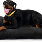K9 Ballistics Tough Rectangle Pillow XL Extra Large Dog Bed - Removable Cover, Washable, Durable & Water Resistant Dog Bed Made for Big Dogs 54"x38", Obsidian Black