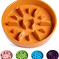 LE TAUCI Dog Bowls Slow Feeder Ceramic, 1.5 Cups Slow Feeding Dog Bowl Small Medium Breed, Puppy Bowl for Fast Eaters, Sun Orange