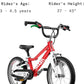 woom GO 2 Bicycle for Children 3 to 4.5 Years Old, 14-Inch Lightweight Bike with Handbrake, Steering Limiter & Chainguard for Boys & Girls - Red
