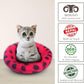 Woolygon Premium Felt Cat Cave Bed - Polka Dot Series - Wool Kitty Beds Handcrafted Kitten Caves Bed for Indoor Cats - Eco-Friendly Merino Wool, Foldable Cat Hideaway Cat Houses (Red/Black Dots)
